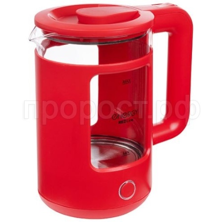 Чайник электр. 1,5л ENERGY стекло красный E-256  164152 /12шт/