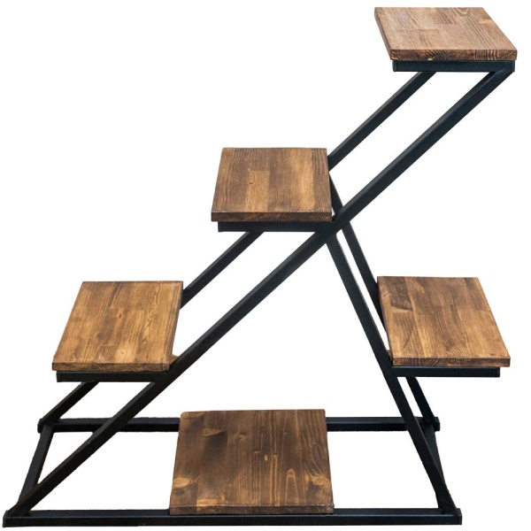 Стойка мебельная для цветов 5 горш. Лебедь темный орех 85*90*28см РЗДИ