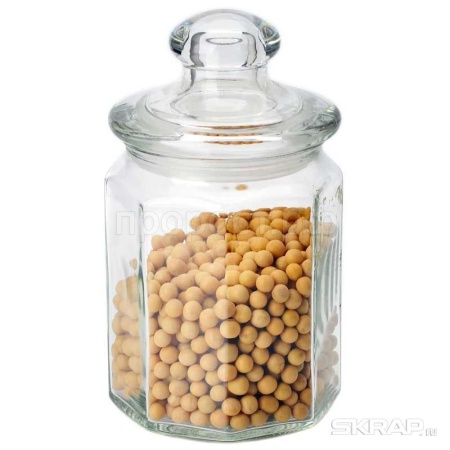 Банка для сыпучих продуктов стеклянная с крышкой 0,6л LATTINA  Банка для сыпучих продуктов стеклянная с крышкой 0,6л LATTINA