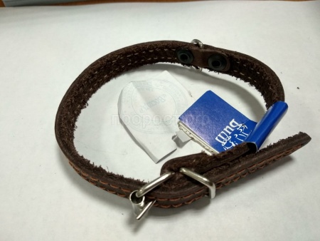 Ошейник кожа 15мм с украшением на фетре 38-40см/40489/Бим