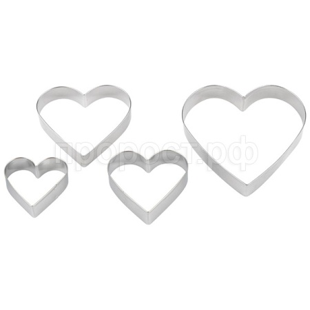 Набор форм д/выпечки и вырубки теста TORTA (4шт) нерж. сталь сердце 108359 /144шт/Mallony