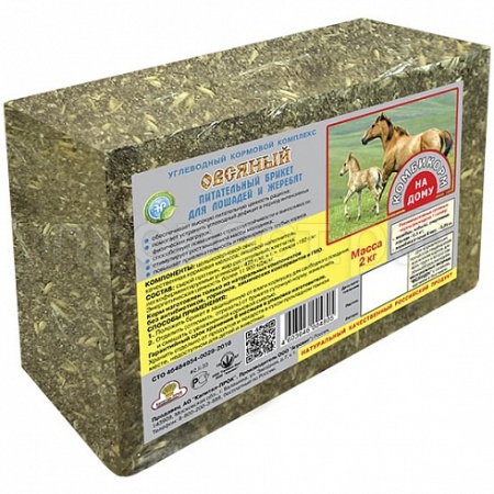 Фелуцен брикет для лошадей и жеребят Овсяный 2кг Фелуцен брикет для лошадей и жеребят Овсяный 2кг