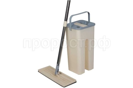 Швабра д/пола CLEAH HANDS насадка микрофибра+ведро 310486 /16шт/Рыжий Кот