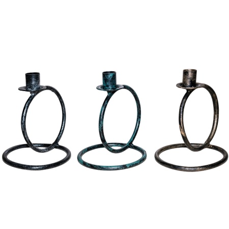 ДЕКОР Подсвечник Кольцо 1свеча антик серебро РЗДИ/1шт