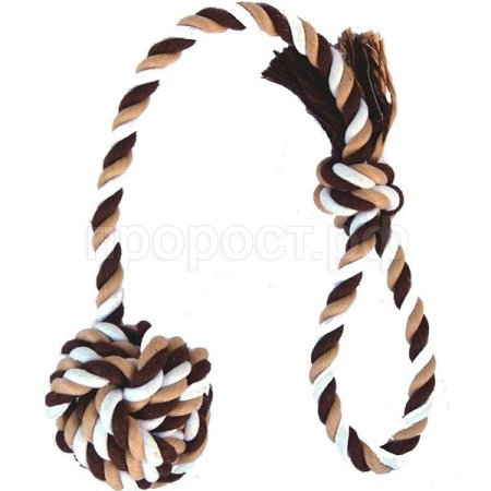 Игрушка для собак крупных пород Аппорт Канат веревочный с мячом /C2281