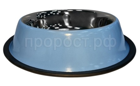 Миска метал на резине 0,2л голубая/Р883/ЗР