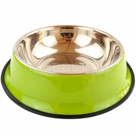 Миска нерж. сталь на резинке 0,6л 22см М-21 зеленый