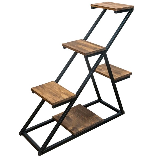 Стойка мебельная для цветов 5 горш. Лебедь темный орех 85*90*28см РЗДИ