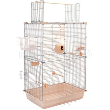 Клетка д/птиц ЛОРА-2 ECO 58*40*88см (укомплект) 2 секции бежевая/4611/Дарэлл