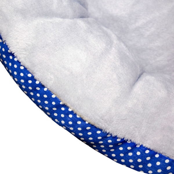 Лежанка ватрушка плюш синий горох 70*17см/DONBARON