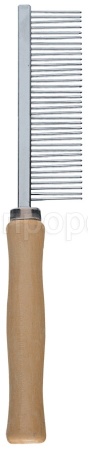 Расческа Односторонняя деревянная ручка среднезубая 18*3см